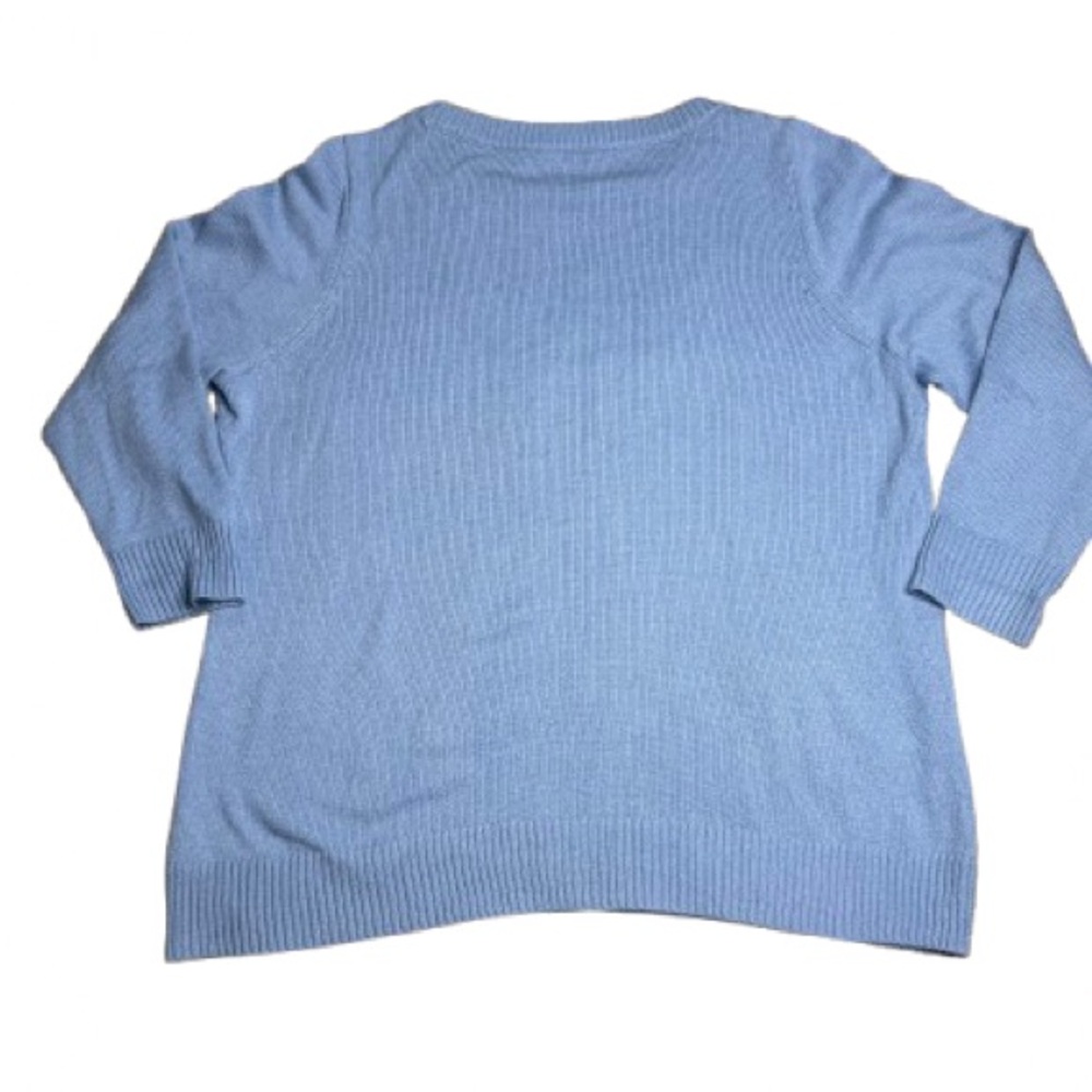 Soft Surroundings Draya Blue Eyelash Snowflake Knit Crew Pullover Sweater 2x - Picture 4 of 9